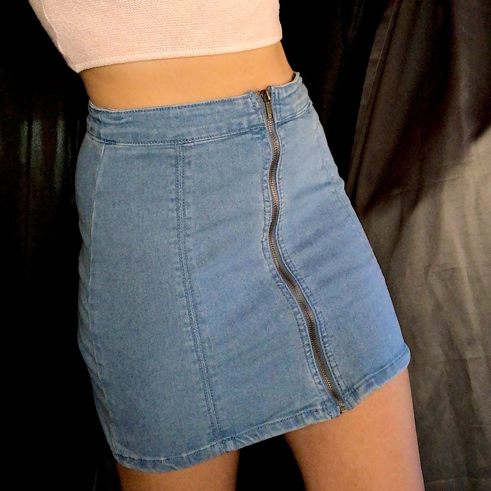 Zipping Jean Skirt